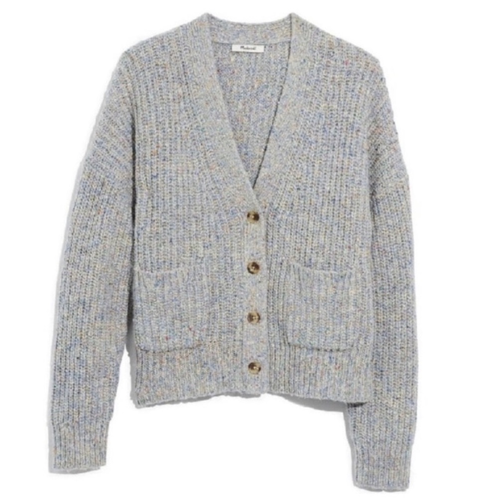 Madewell Speckled Rib Cardigan - Size Medium